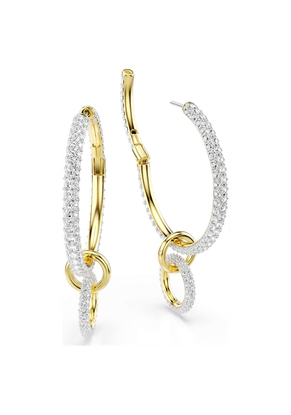 Zarcillos de Aro Dextera Blanco Swarovski 2