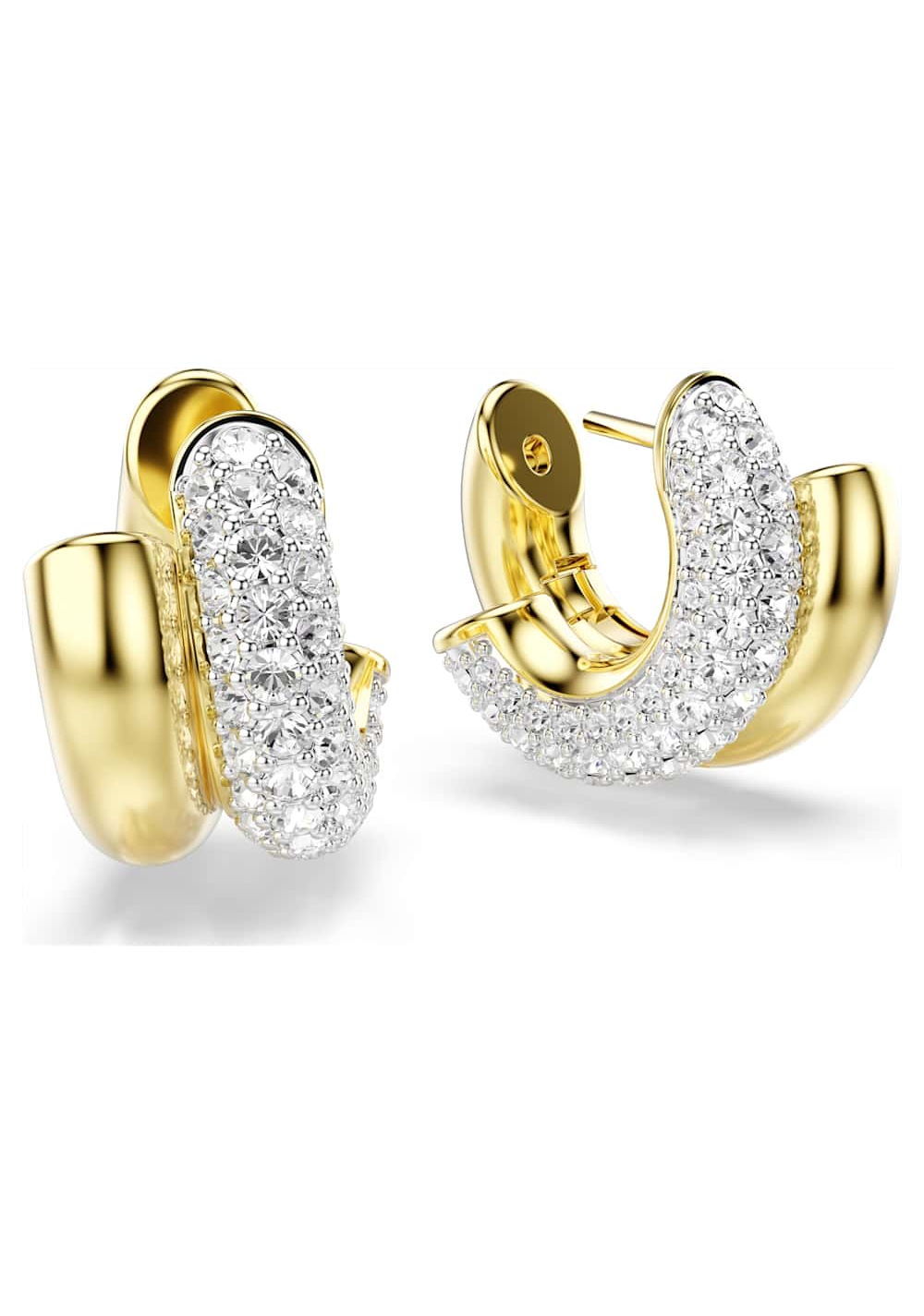Zarcillos de Aro Dextera Blanco Swarovski 2