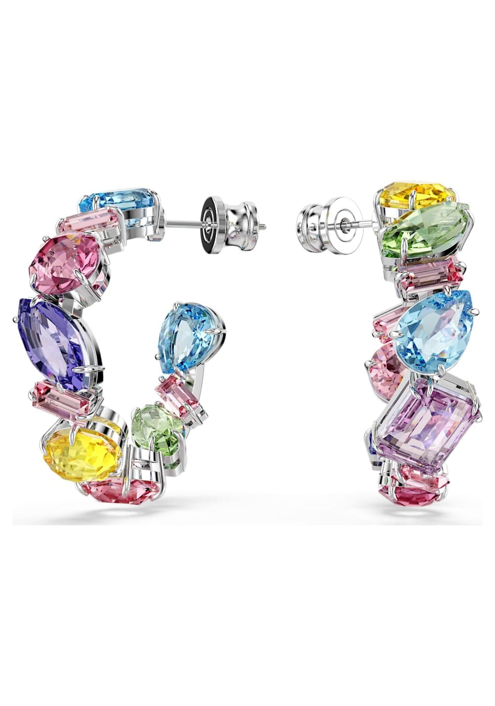 Zarcillos de Aro Gema Diseño Asimétrico Swarovski