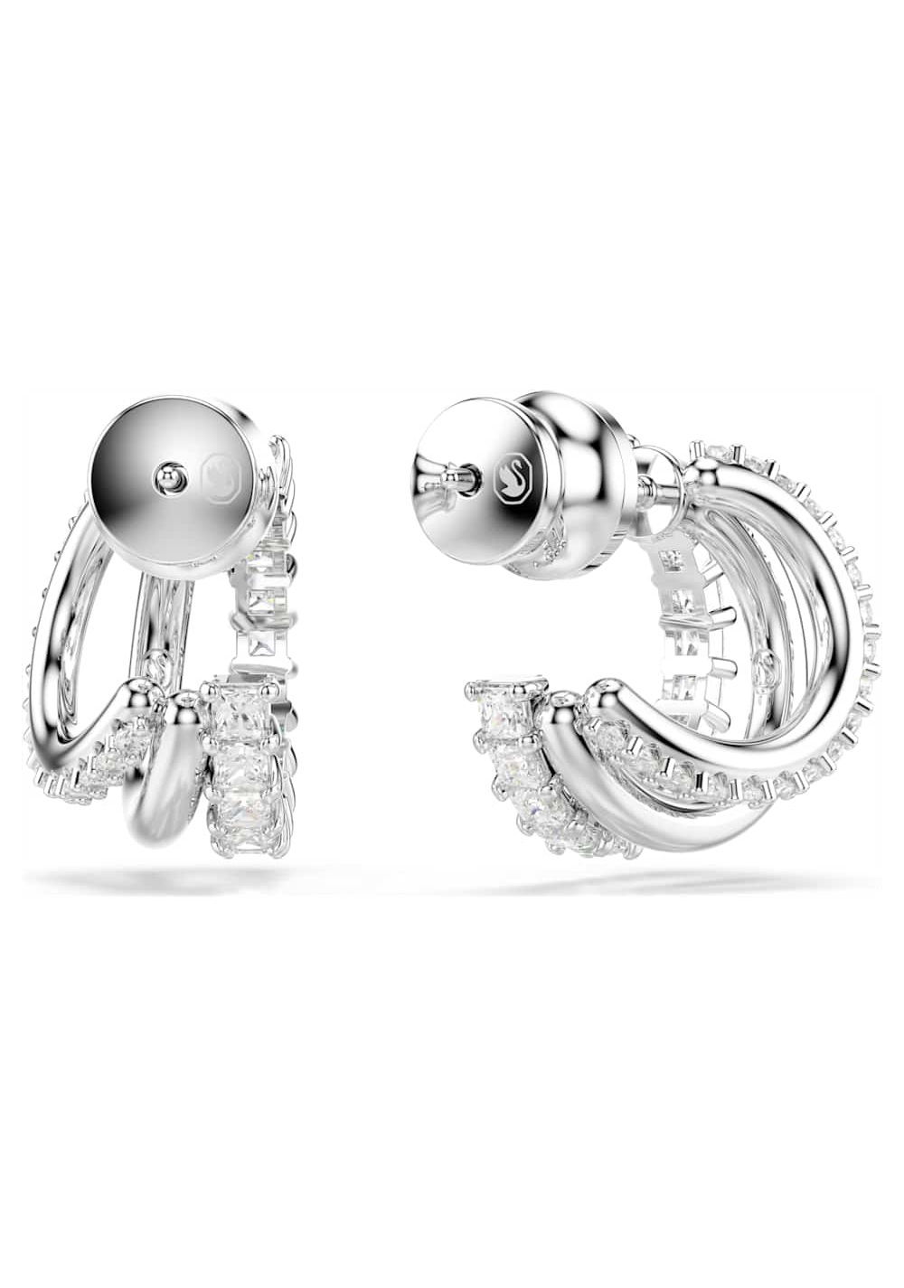 Zarcillos de Aro Hyperbola Blanco Swarovski 3