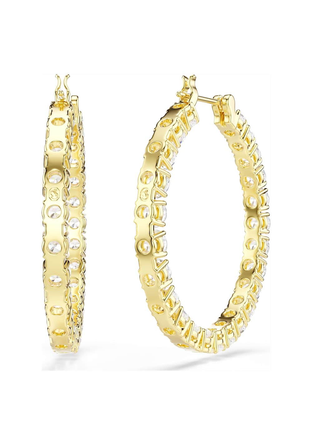 Zarcillos de Aro Matrix Blanco Swarovski 3