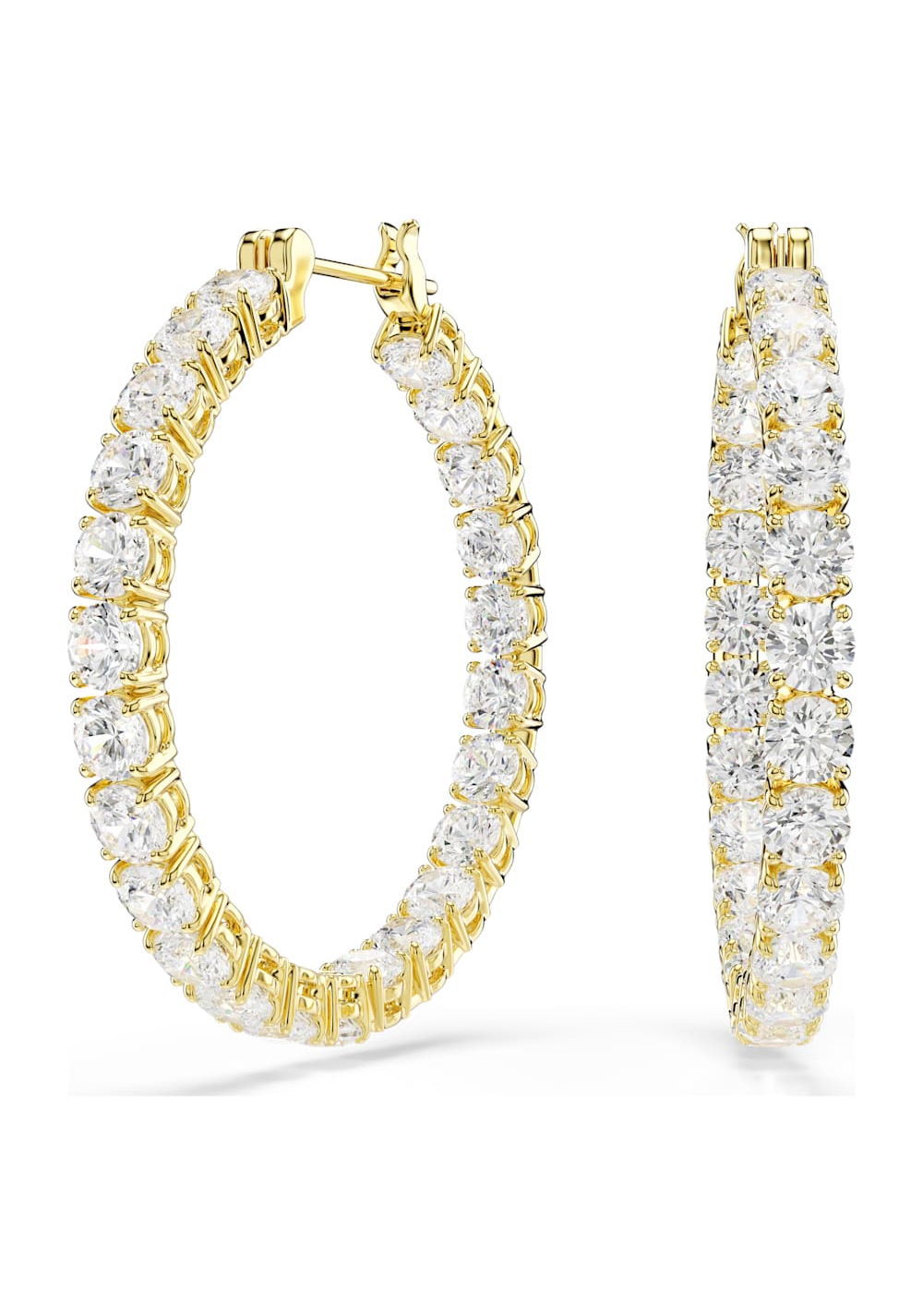 Zarcillos de Aro Matrix Blanco Swarovski Imagen Principal
