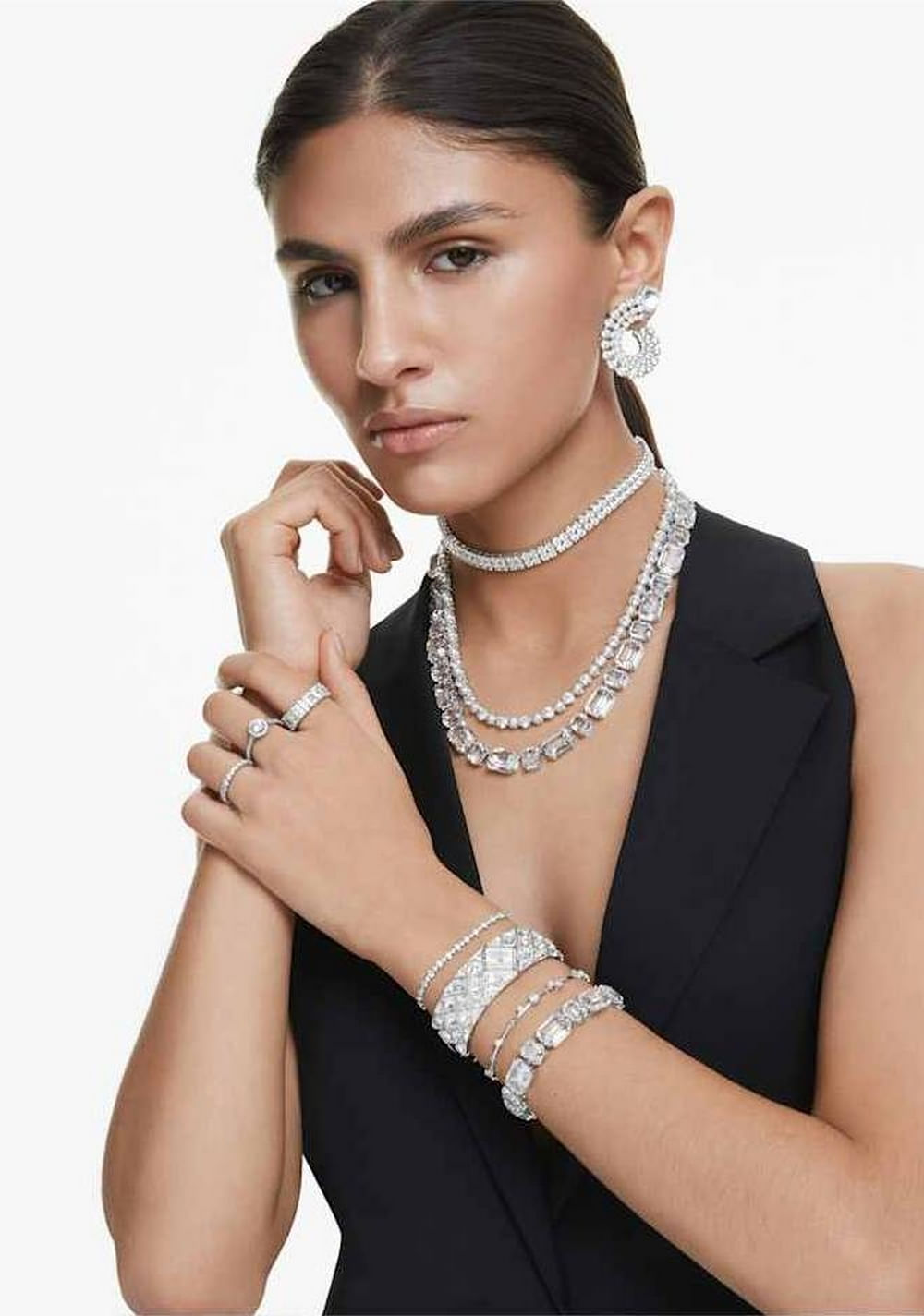 Zarcillos de Aro Matrix Swarovski 6