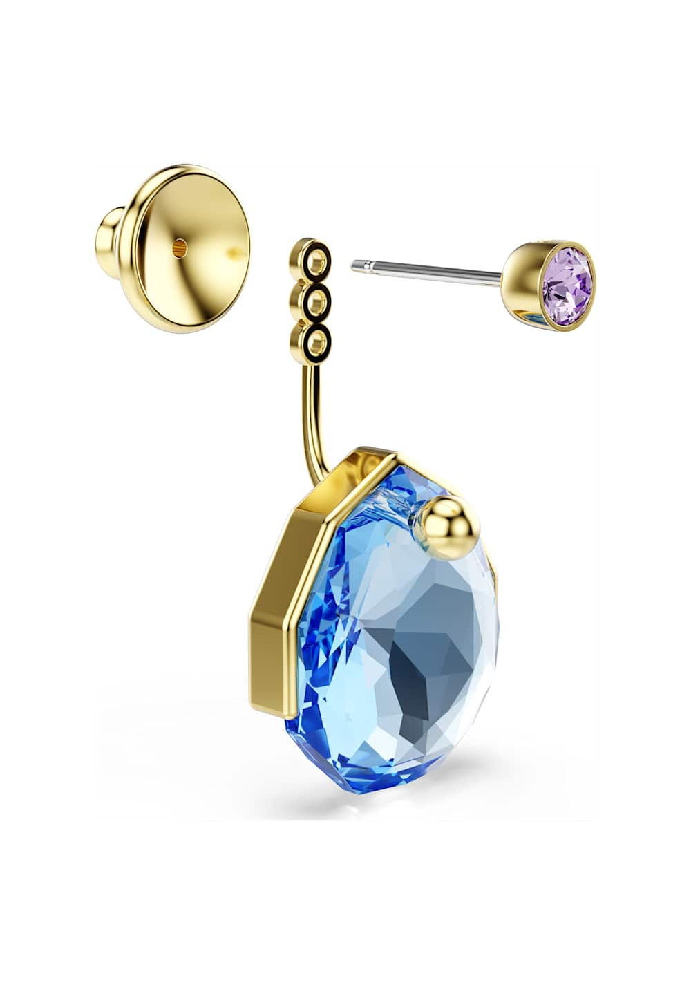 Zarcillos Ear Jacket Gema Azul Swarovski 2
