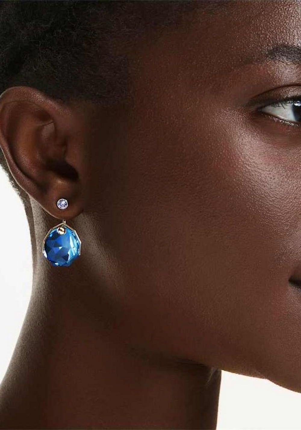 Zarcillos Ear Jacket Gema Azul Swarovski 4