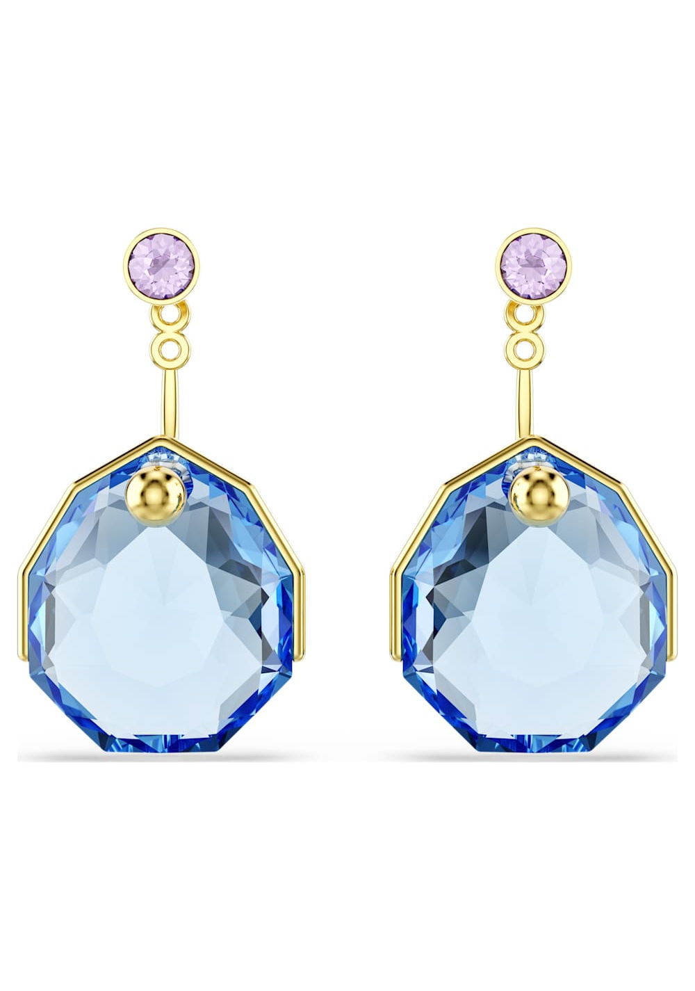 Zarcillos Ear Jacket Gema Azul Swarovski Imagen Principal