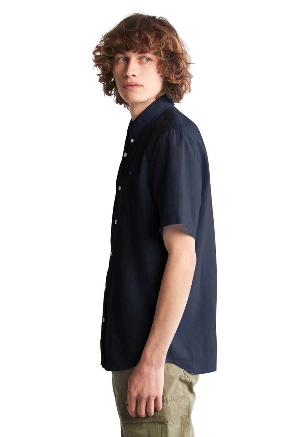 Camisa Manga Corta de Algodón y Lino Timberland