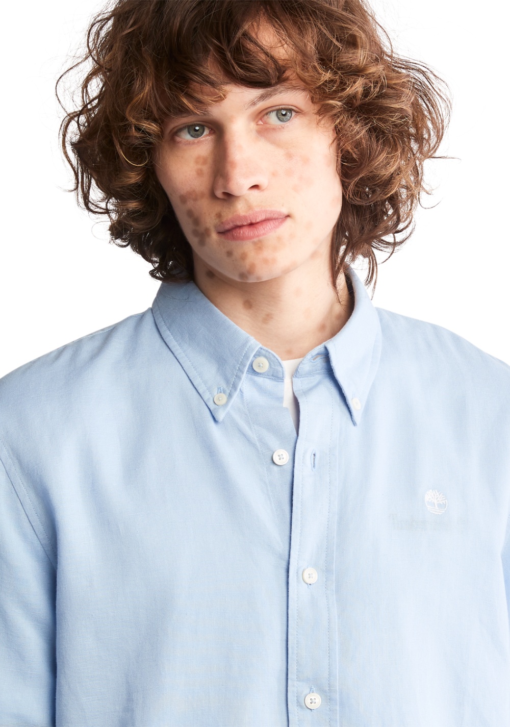 Camisa Manga Larga de Algodón y Lino Timberland