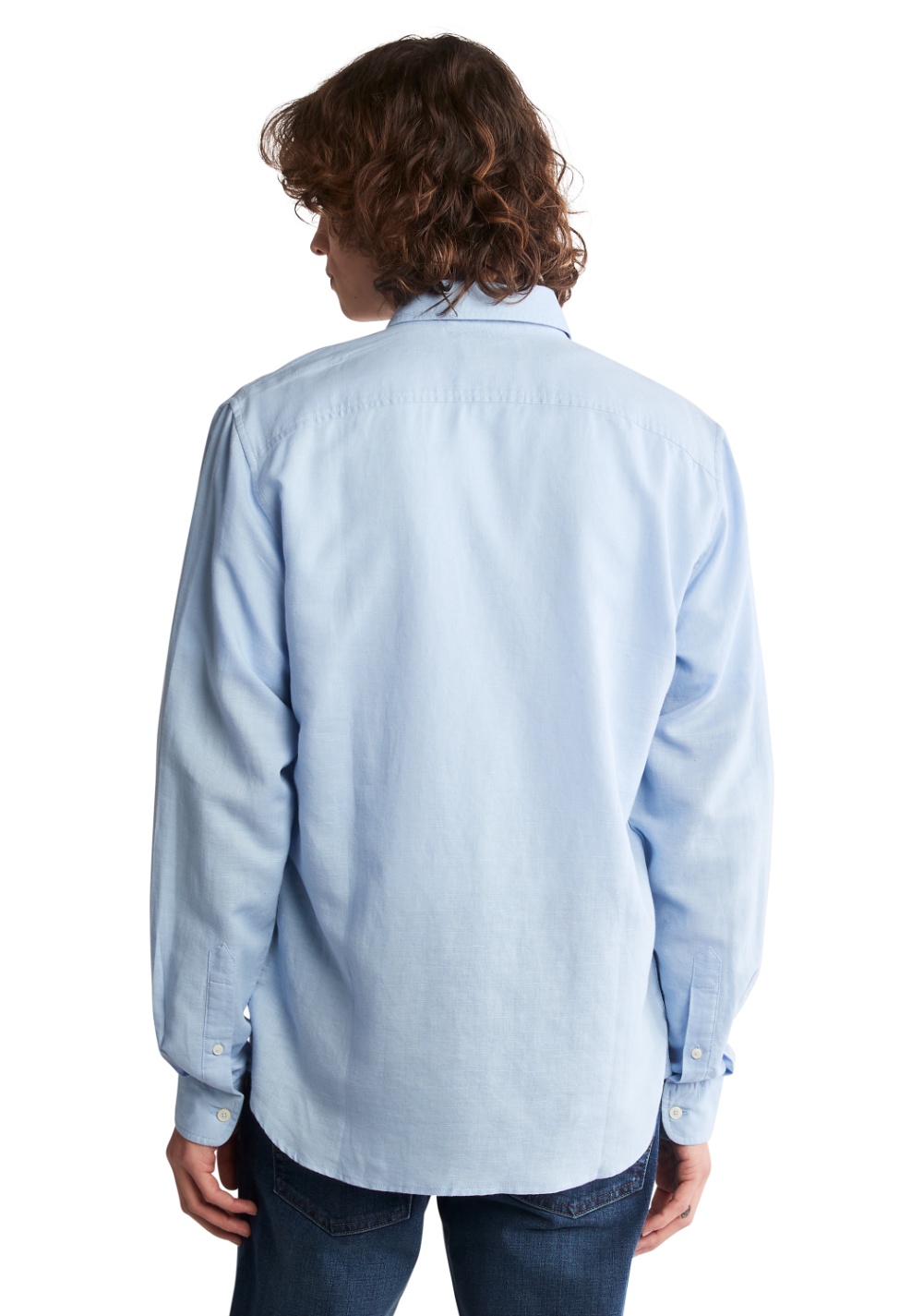 Camisa Manga Larga de Algodón y Lino Timberland