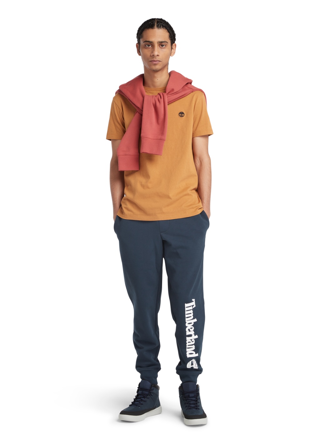 Camiseta Manga Corta con Logo en el Pecho Corte Ajustado Timberland