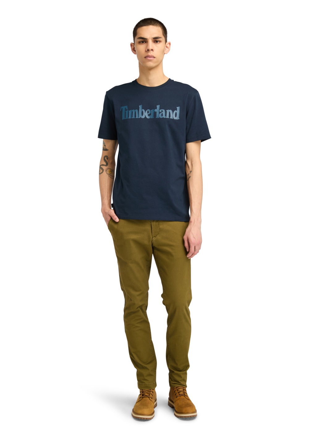 Camiseta Manga Corta con Logo de Texto Timberland