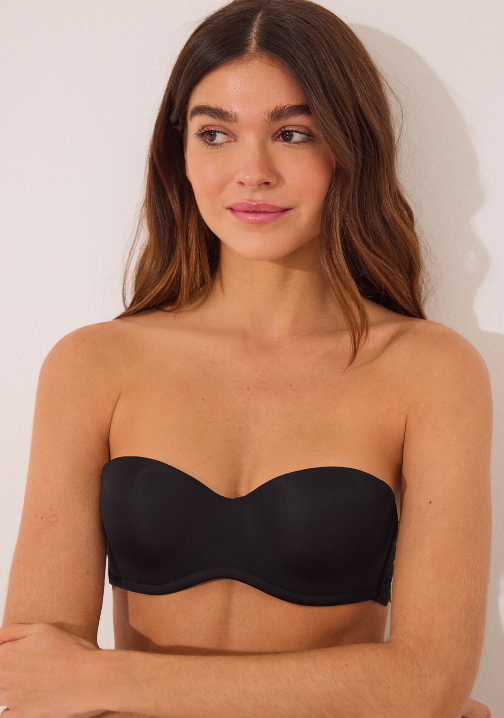 Brasier sin Tirantes en Microfibra y Encaje Women Secret