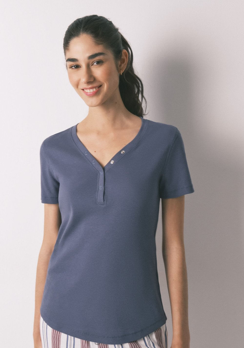 Camiseta Manga Corta Acanalada Women Secret