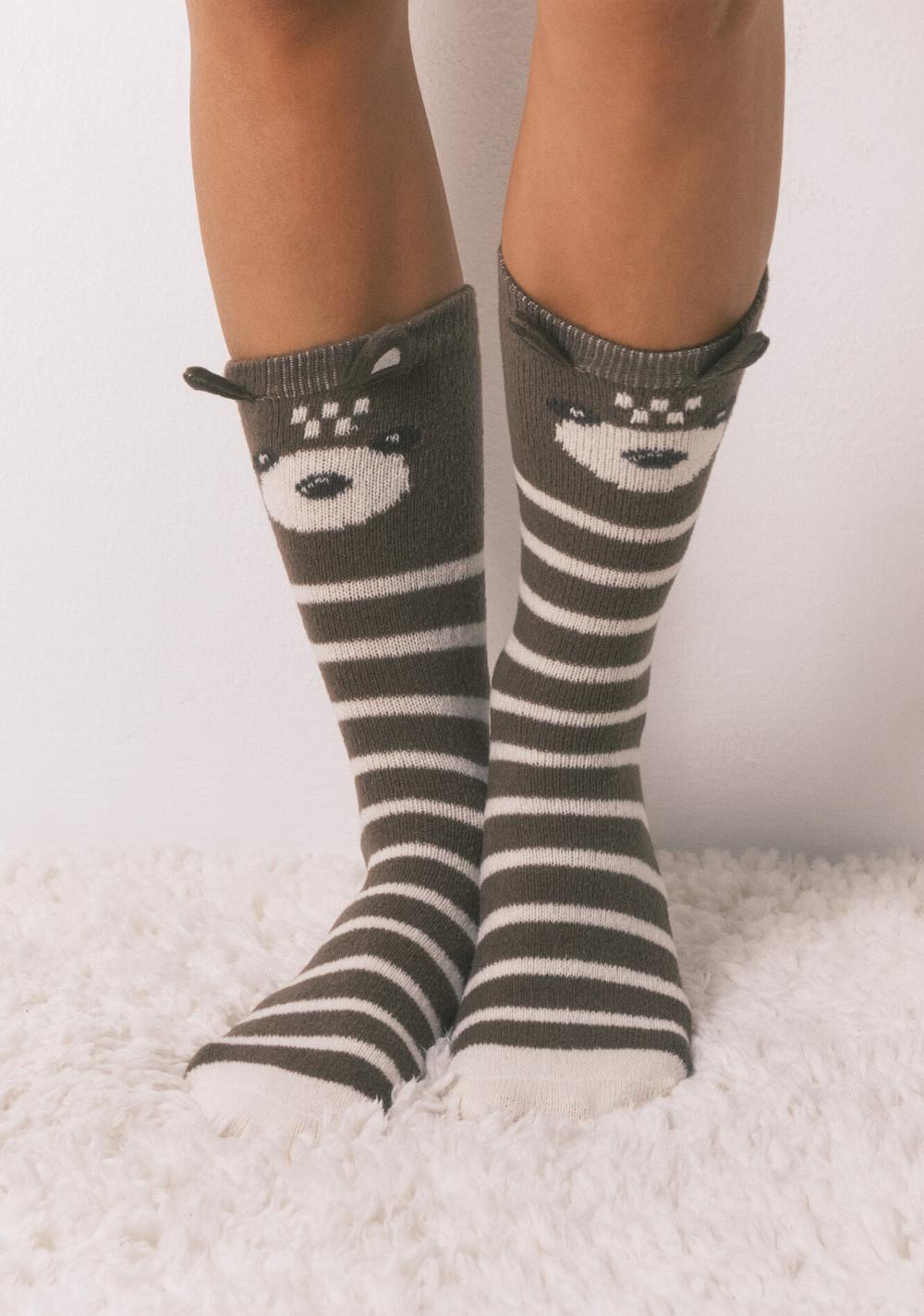Medias Largas con Estampado de Oso en 3d Women Secret
