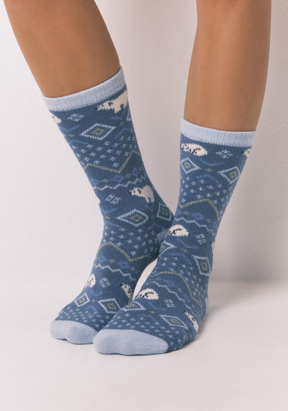 Medias Largas con Estampado de Oso Polar Women Secret