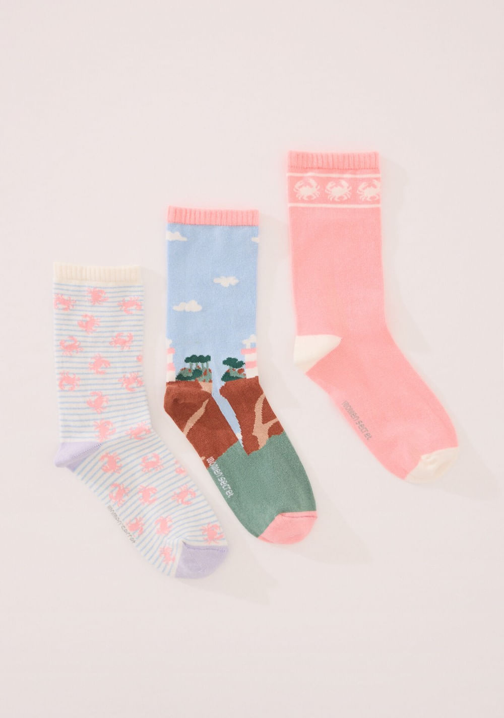 Pack de 3 Medias Altos Print Cangrejos Women Secret