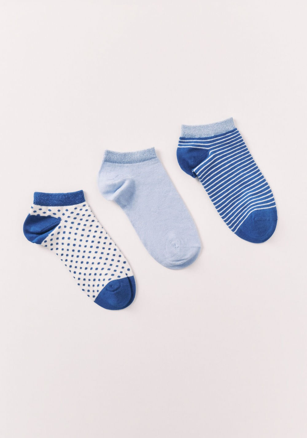 Pack de 3 Medias Cortos Estampados de Lurex Women Secret