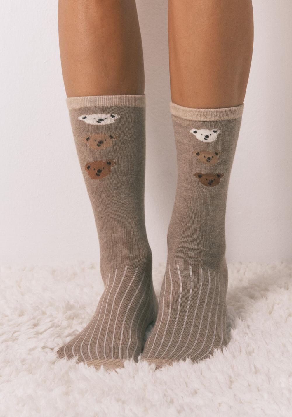 Pack de 3 Medias Largas con Forma de Oso Women Secret