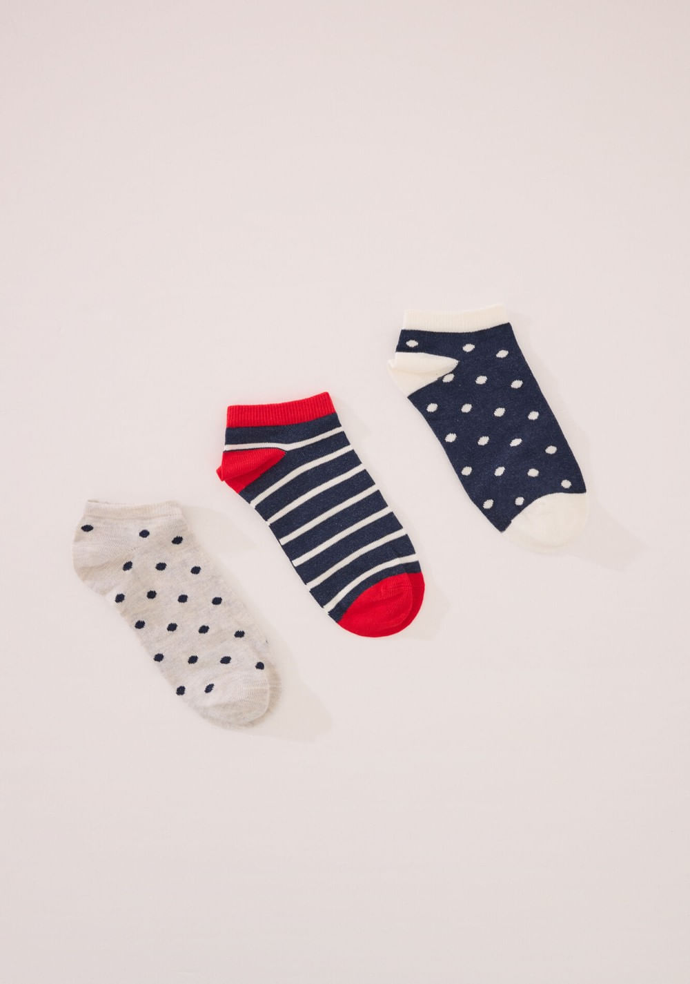 Pack de 3 Medias Short con Lunares y Rayas Women Secret