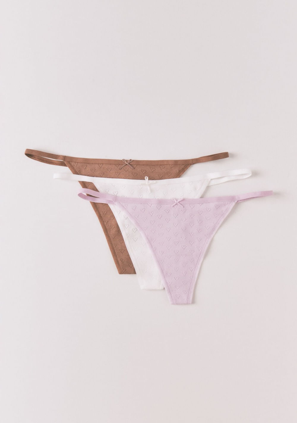 Pack de 3 Tangas Desagujado con Lazo Women Secret