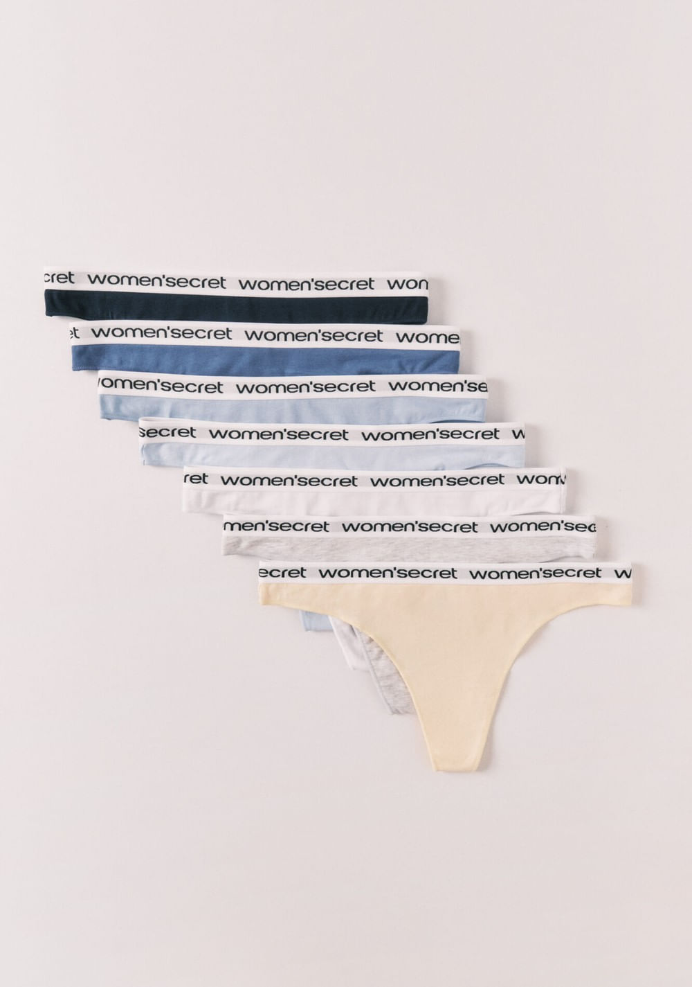 Pack 7 Tangas Lisas con Logo Women Secret