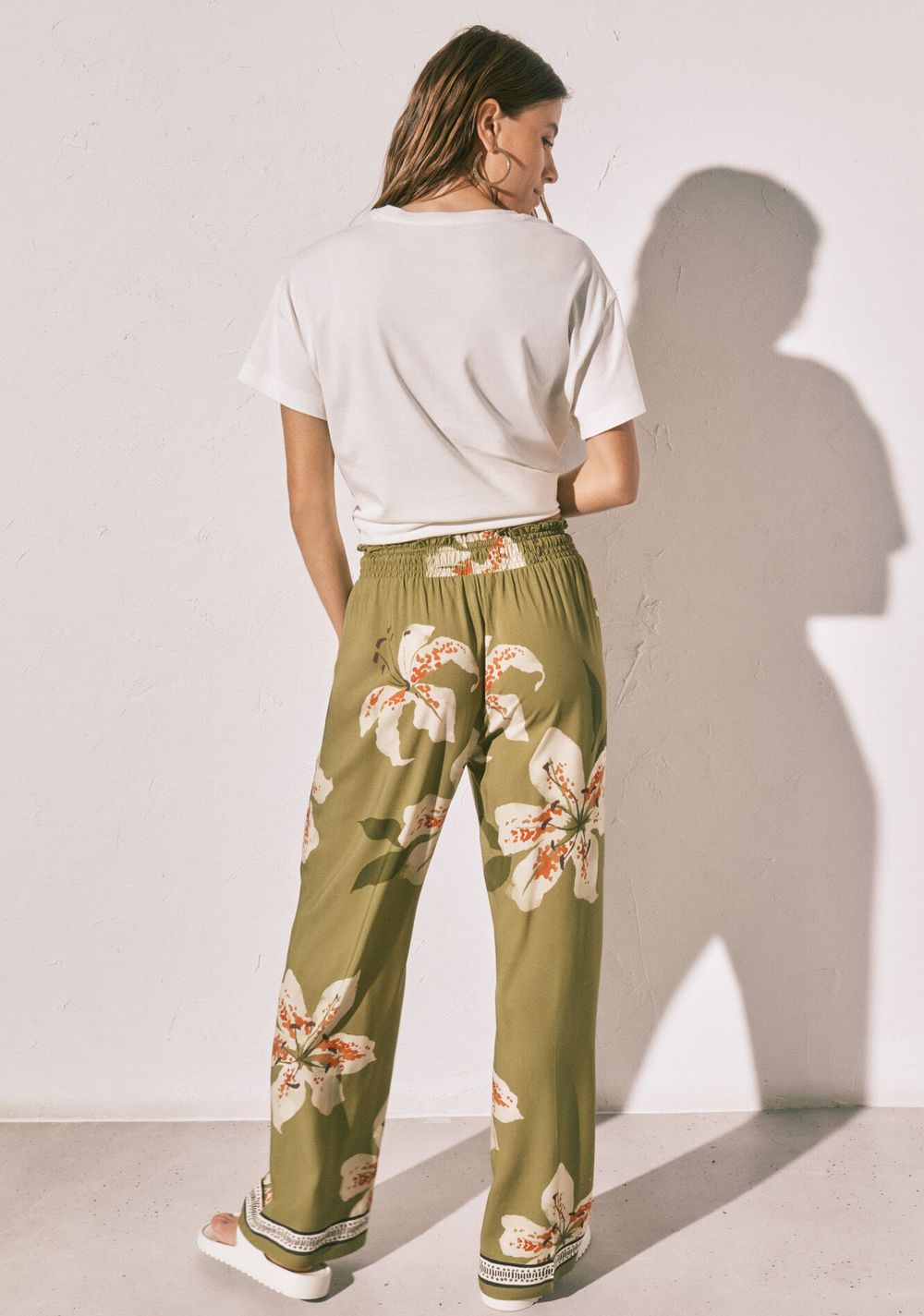 Pantalón Largo Estampado de Flores Women Secret