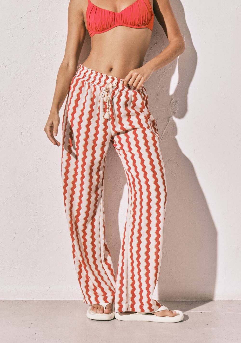Pantalón Largo Estampado de Textura Women Secret