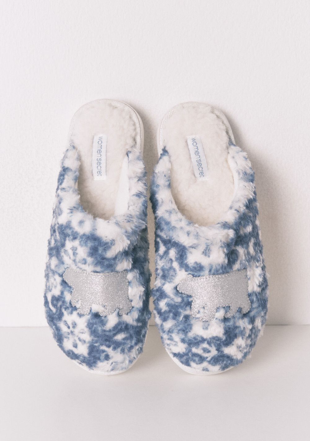 Pantuflas Borreguito Parche Oso Brillo Women Secret