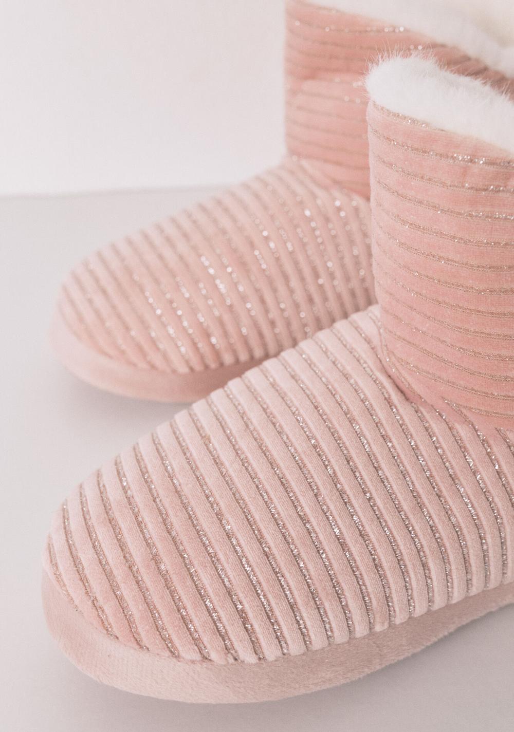 Pantuflas Bota Acanaladas de Lurex Women Secret