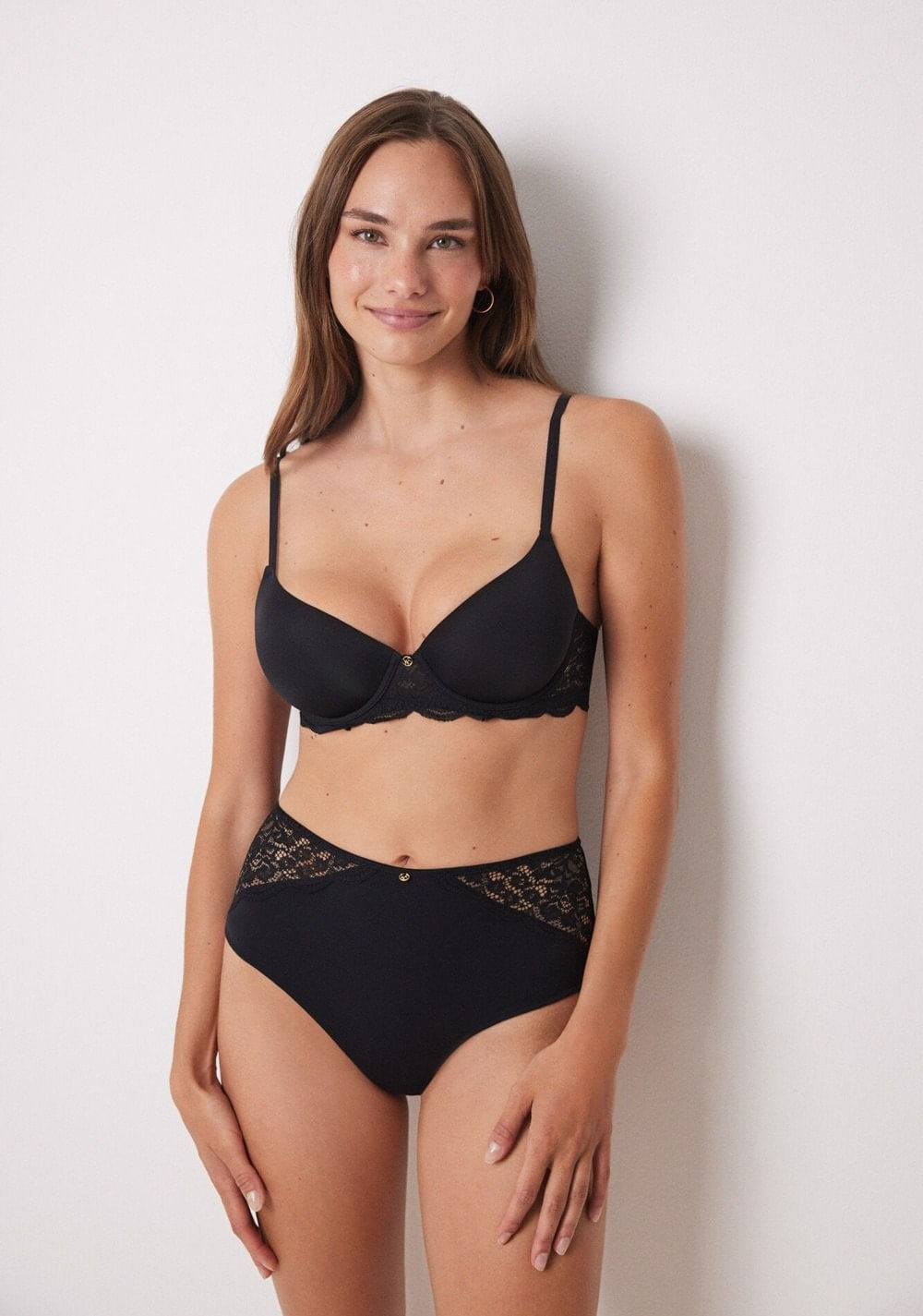 Panty Alta Microfibra y Encaje Women Secret