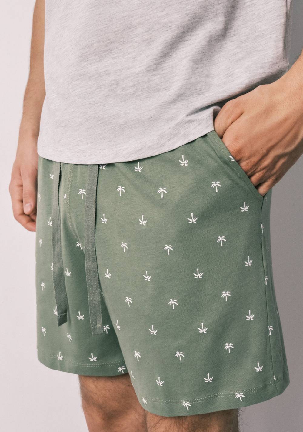 Pijama Corta con Estampado de Palmeras Women Secret