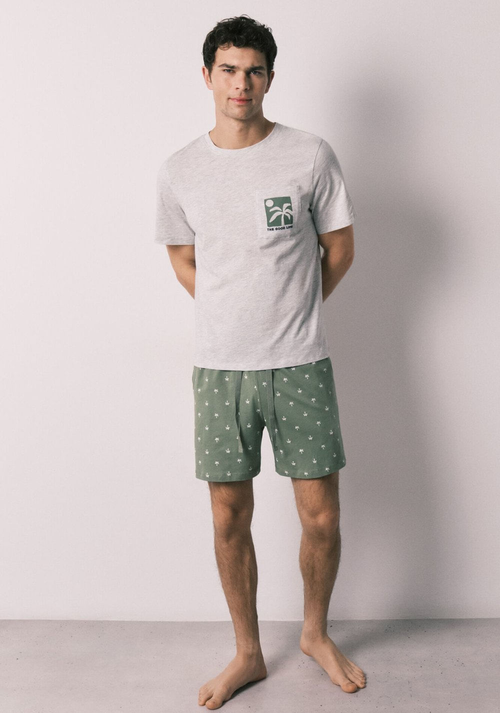 Pijama Corta con Estampado de Palmeras Women Secret
