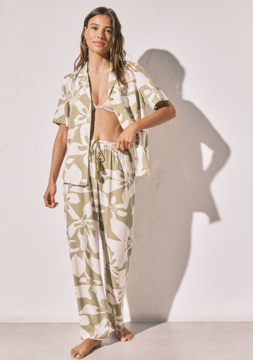 Pijama Larga Camisera de Flores Women Secret