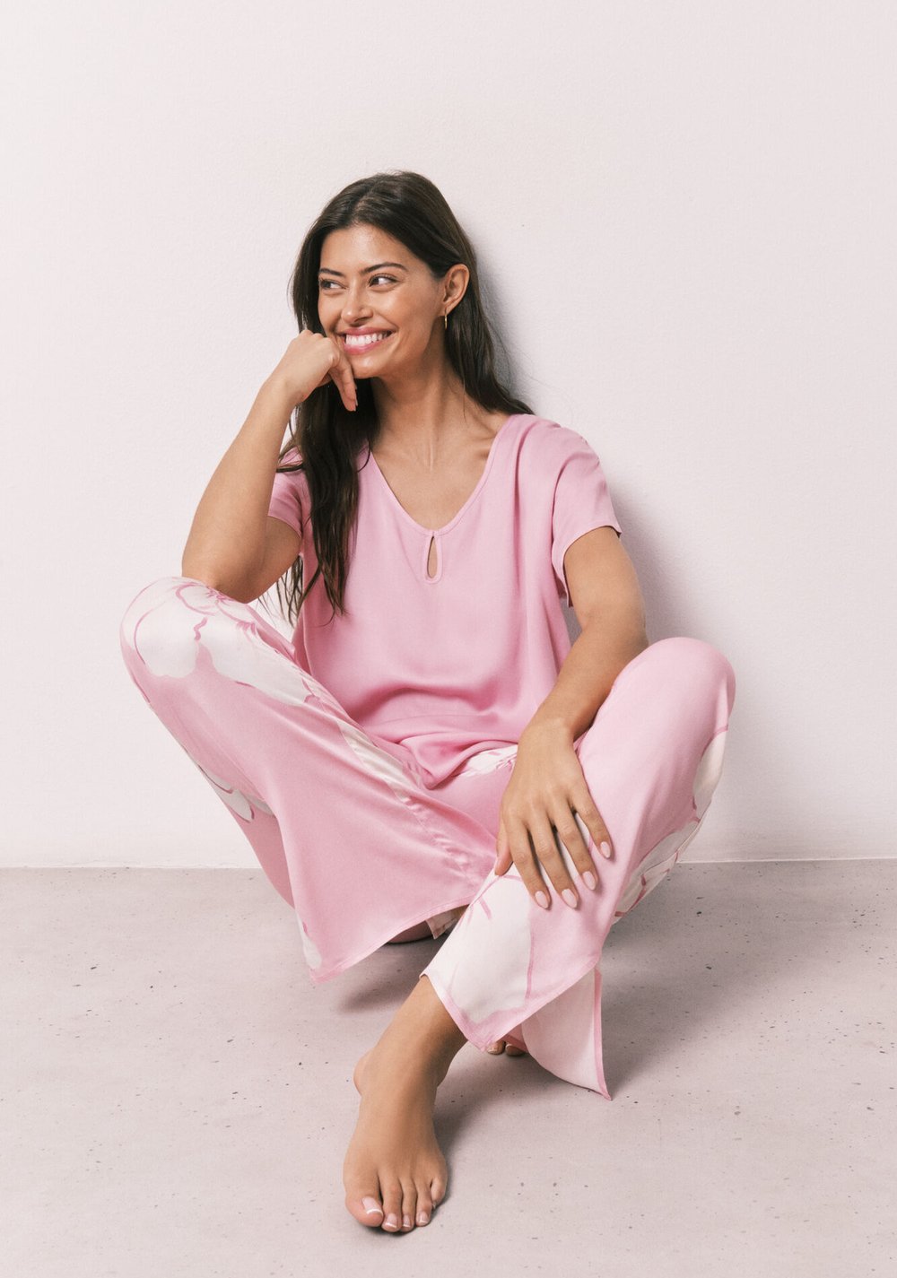 Pijama Larga de Manga Corta Satinada Women Secret