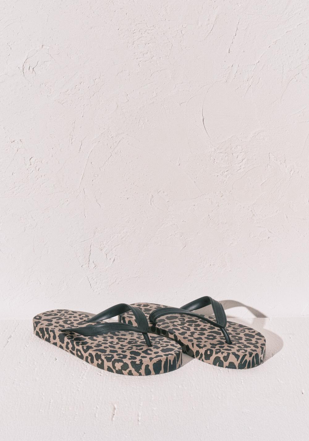 Sandalias Anchas Animal Print Women Secret para Mujer Blancas - Vista 3