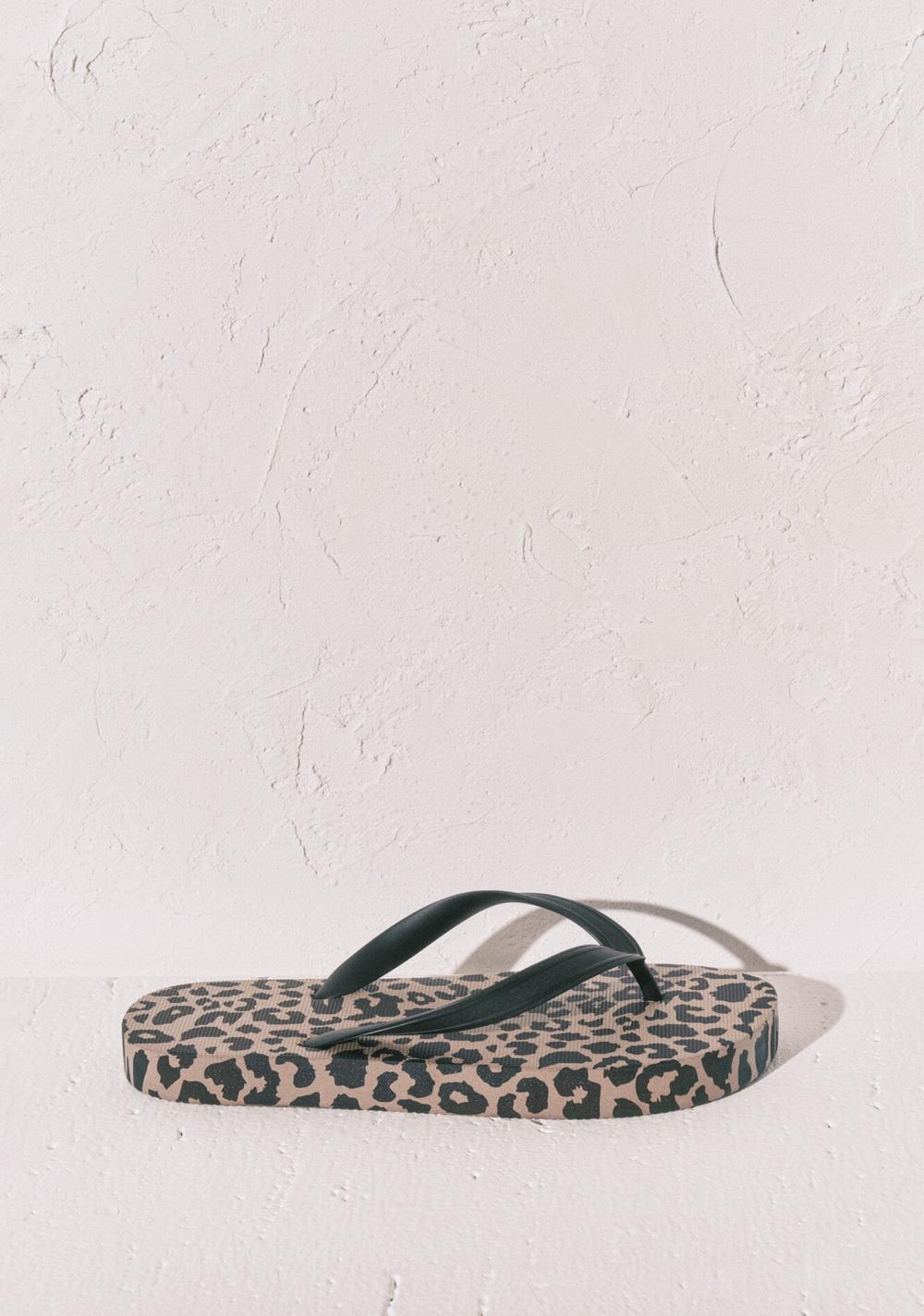 Sandalias Anchas Animal Print Women Secret para Mujer Blancas - Vista 5