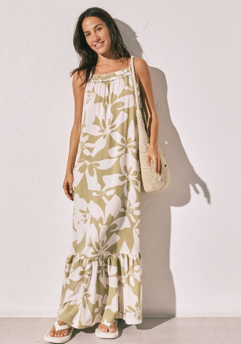 Vestido Largo de Tirantes con Estampado Floral Women Secret